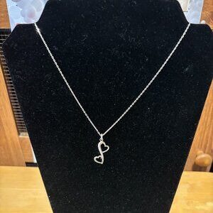 Sterling Silver Double Heart Necklace